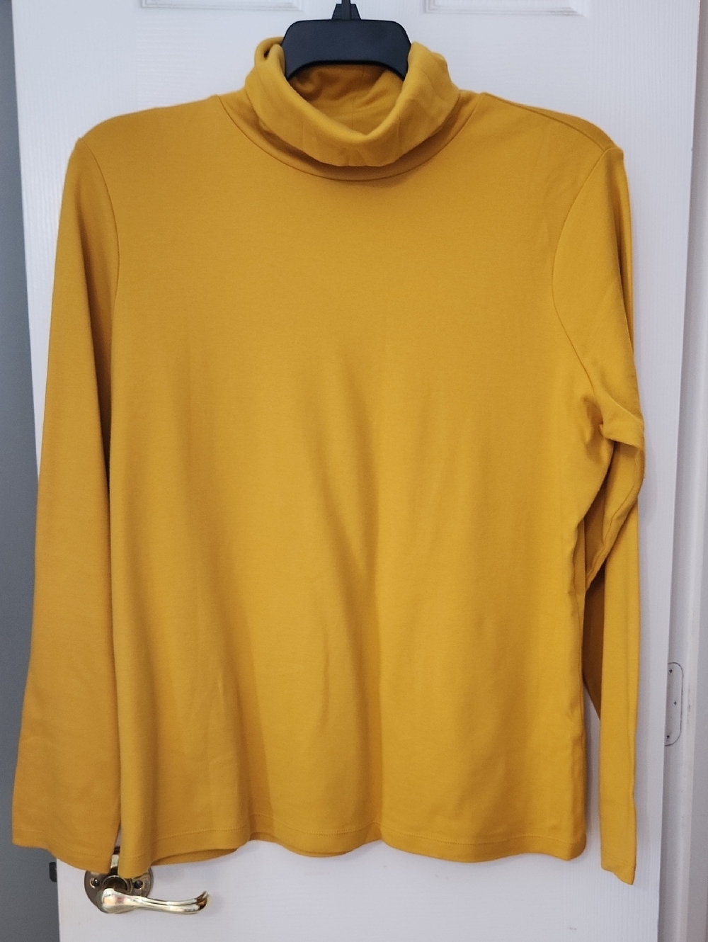 Mustard Yellow Turtleneck Long Sleeve Top